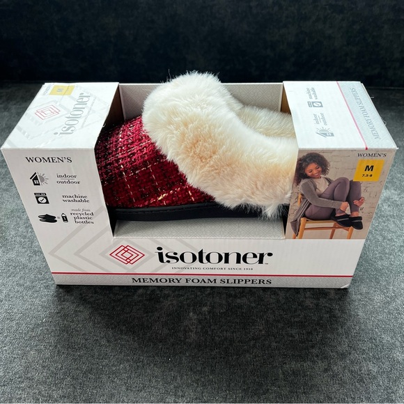 NIB Isotoner Women’s Classic Comfort Hoodback Slipper Size M 7.5-8 - Picture 1 of 6